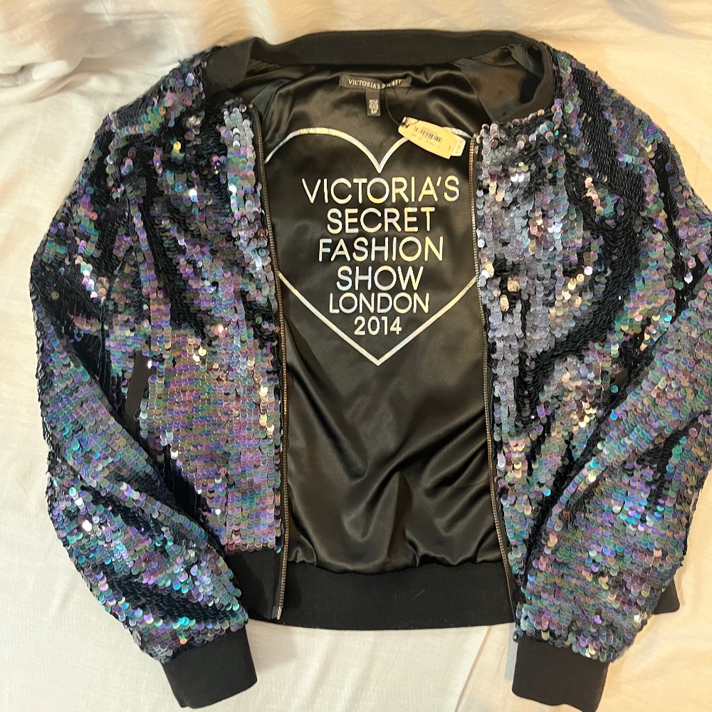 Victoria Secret 2014 Fashion Show RARE Mermaid Sequin Bomber